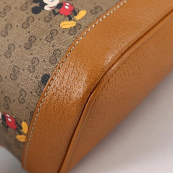 GUCCI GUCCIxDisney GG Supreme Backpack PVC Beige Gold 552884 Auth 140648M - Picture 3 of 16